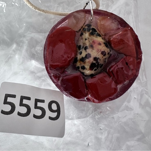 Handmade Jasper and Agates Pendant Medallion Necklace OOAK 4273 - Picture 4 of 6